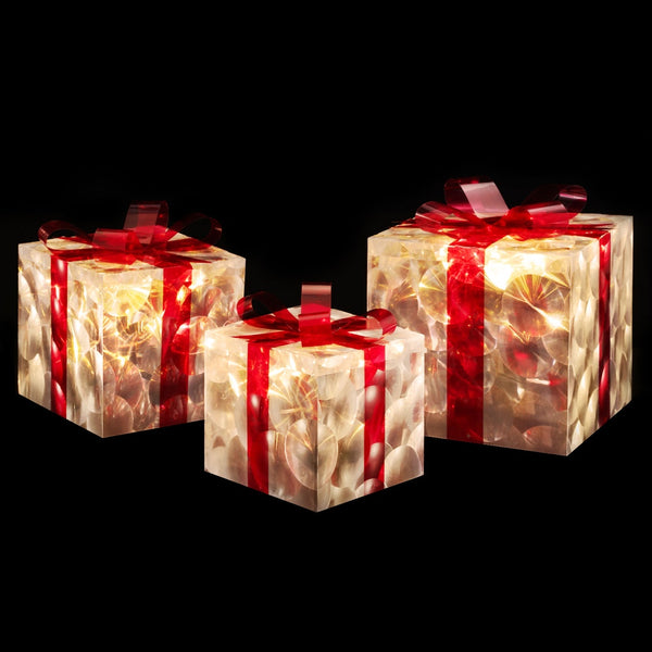 23CM Gift Box Motif Light Set – 70 Warm White LED Lights