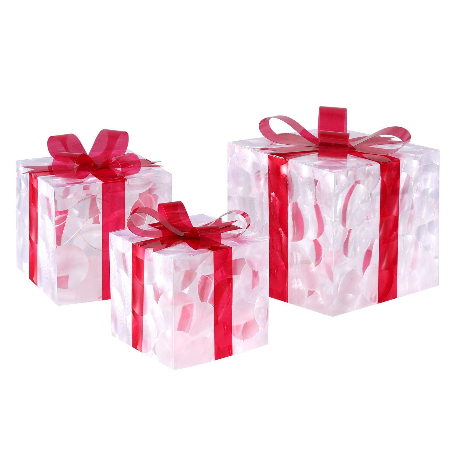 3PCS Christmas Present Light Set – Warm White LED Battery Operated