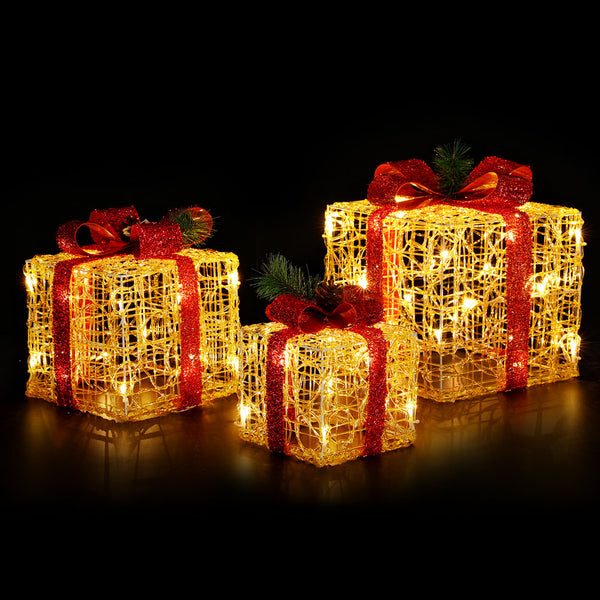 26CM Gift Box Motif Light Set – Warm White LEDs 48 Lights