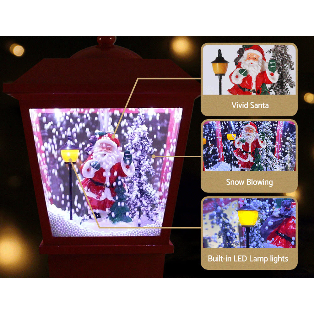 1.8M Christmas Lamp Post – LED Street Light with Santa, Tree & Snowfall