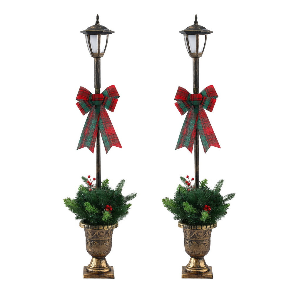 125cm Classic Christmas Lamp Posts (Set of 2) with 50 Warm LEDs
