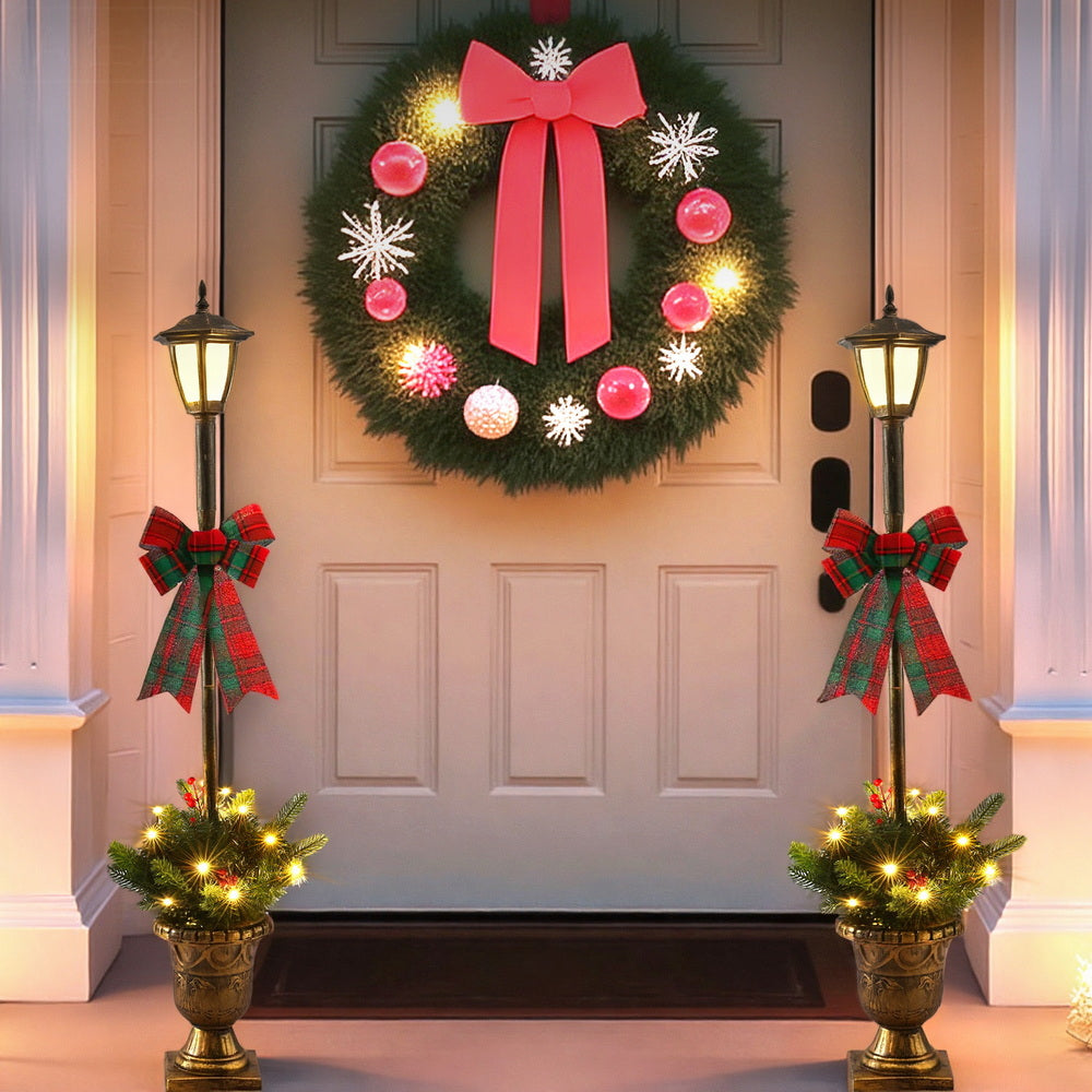 125cm Classic Christmas Lamp Posts (Set of 2) with 50 Warm LEDs