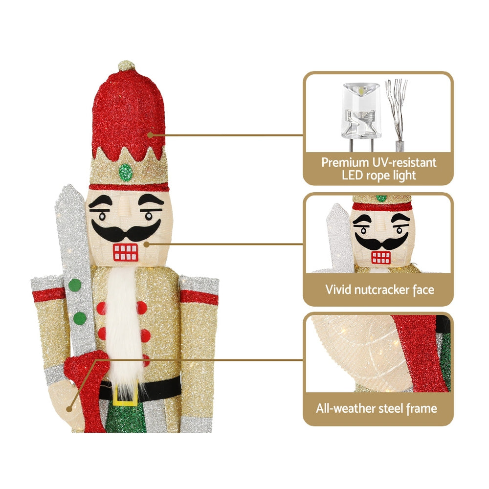 3D Nutcracker Christmas Light Display – Warm White LED Indoor/Outdoor