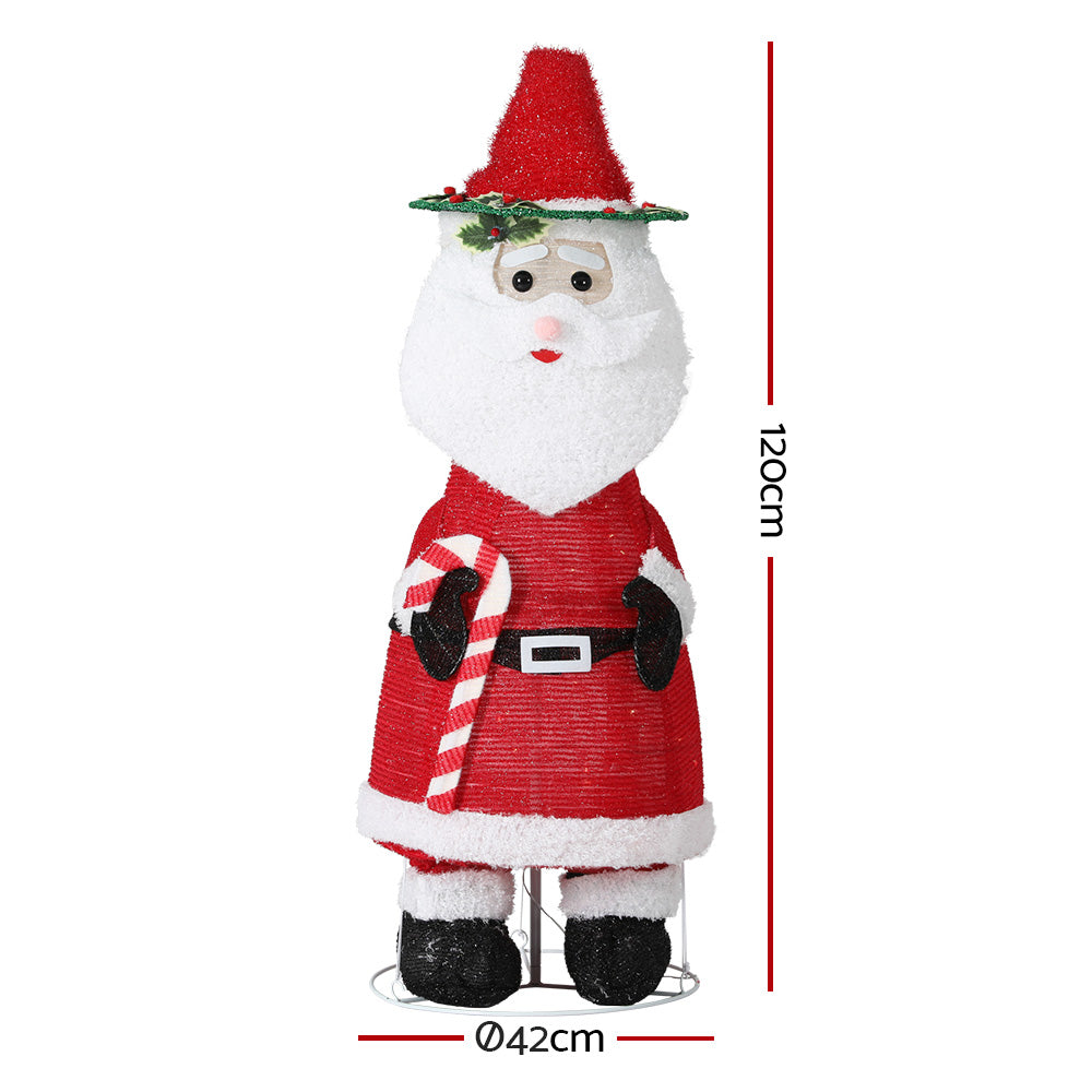 3D Santa Christmas Light Display – Warm White LED Indoor/Outdoor