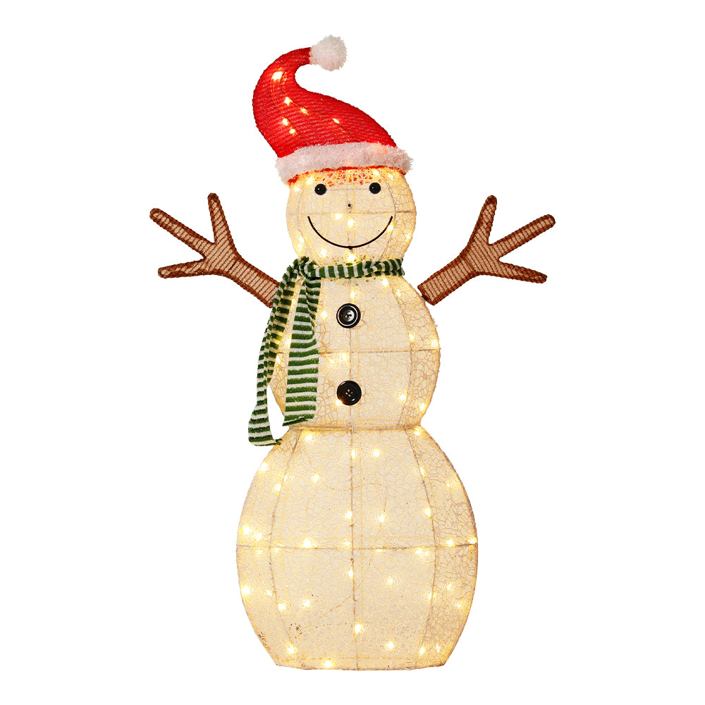3D Snowman Christmas Light Display – Warm White LED Indoor/Outdoor