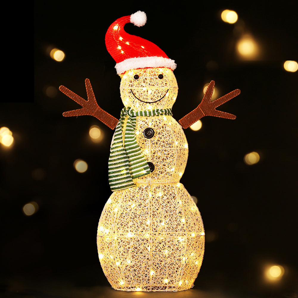 3D Snowman Christmas Light Display – Warm White LED Indoor/Outdoor