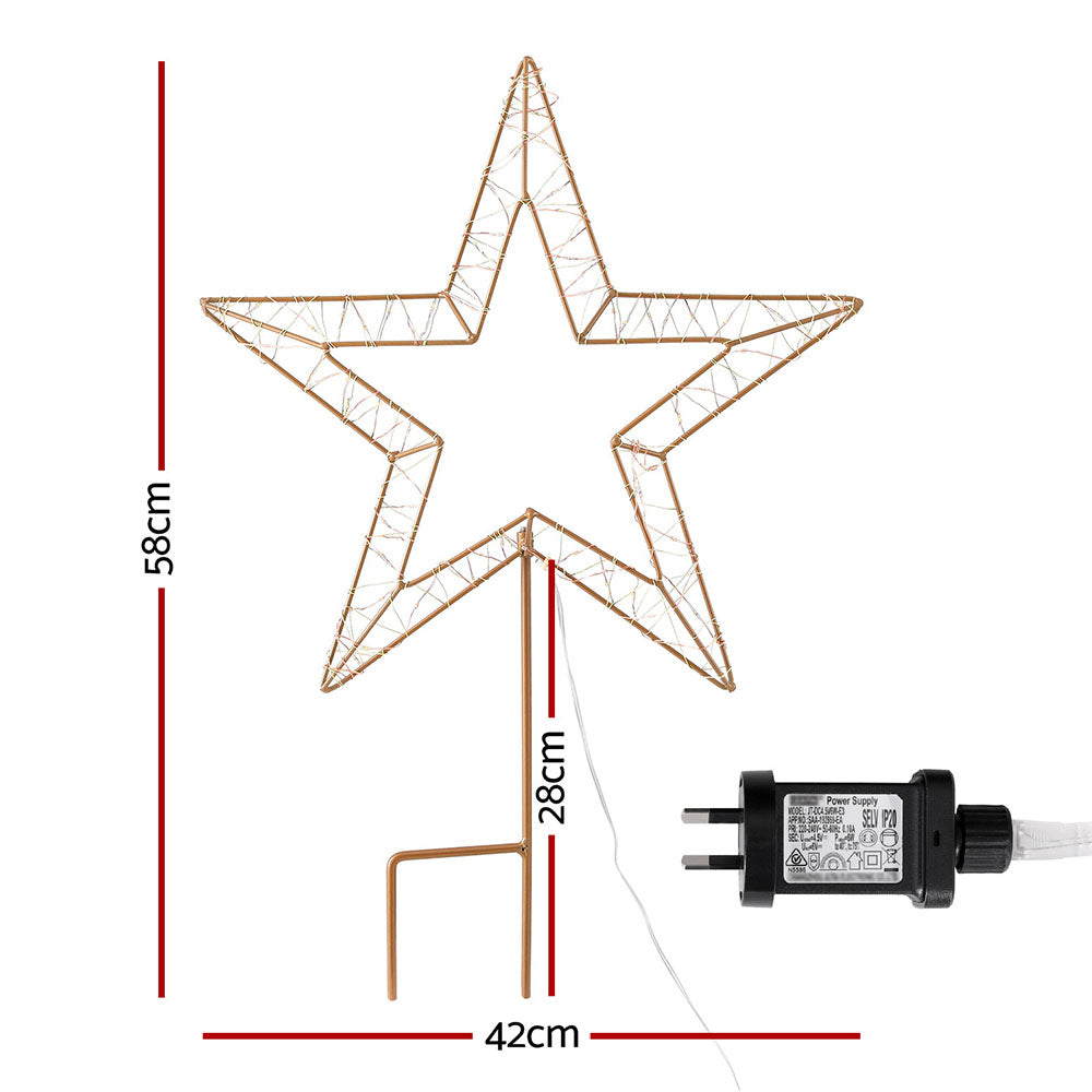 70CM 3D Christmas Star Light Display – Warm White LED Indoor/Outdoor