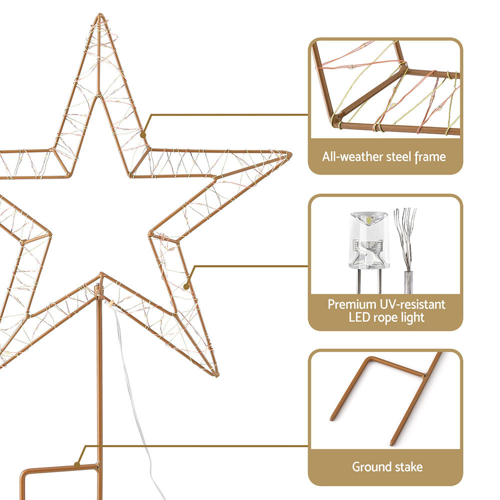 70CM 3D Christmas Star Light Display – Warm White LED Indoor/Outdoor