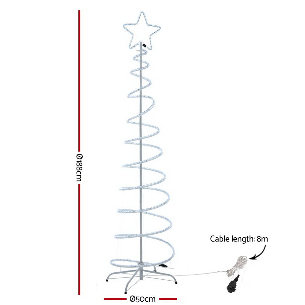 6.2FT LED Rope Light Christmas Tree – 288 Multi-Colour Lights, Indoor & Outdoor