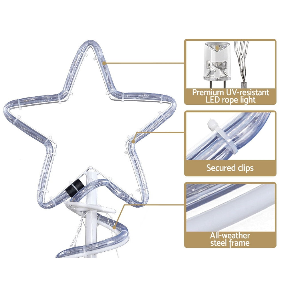 6.2FT LED Rope Light Christmas Tree – 288 Multi-Colour Lights, Indoor & Outdoor