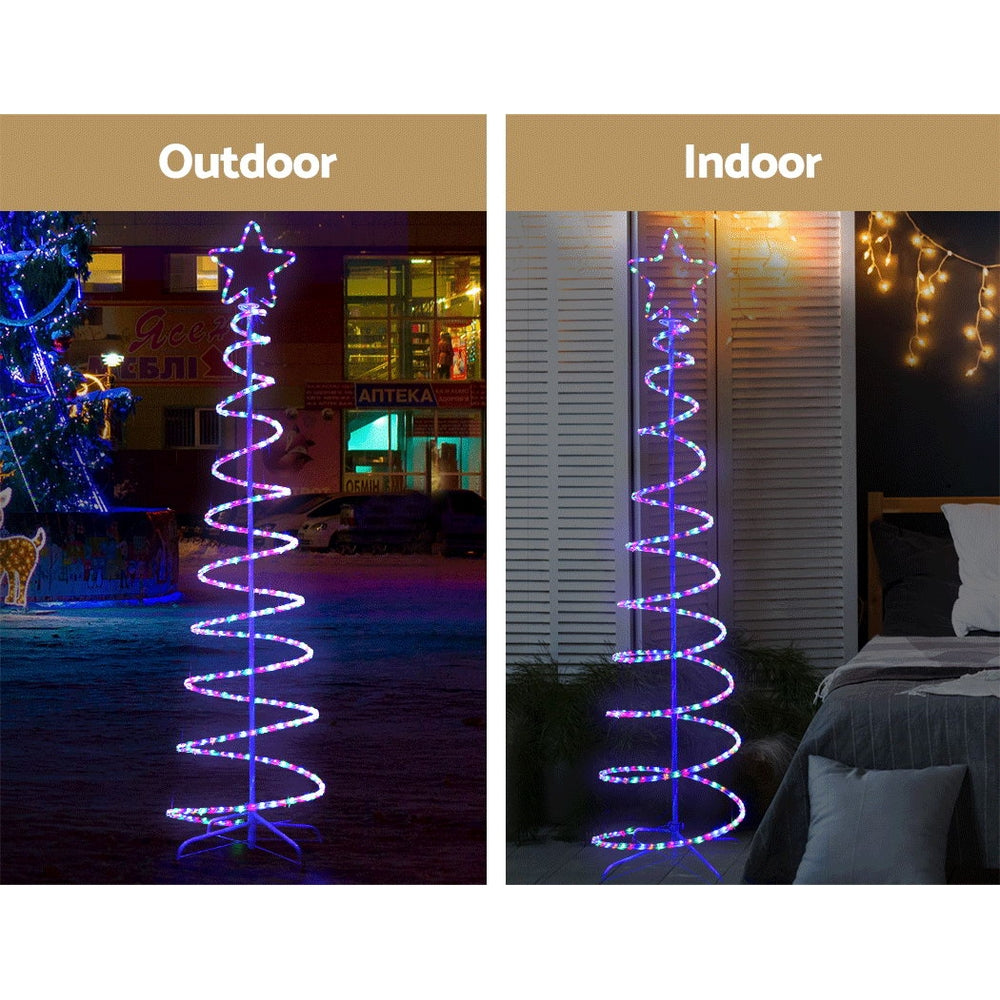 6.2FT LED Rope Light Christmas Tree – 288 Multi-Colour Lights, Indoor & Outdoor