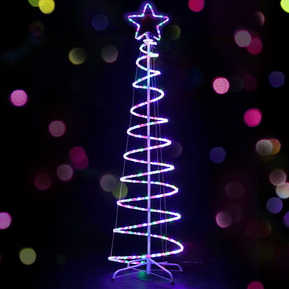6FT LED Rope Light Christmas Tree with Multi-Coloured Lights for Indoor & Outdoor Display