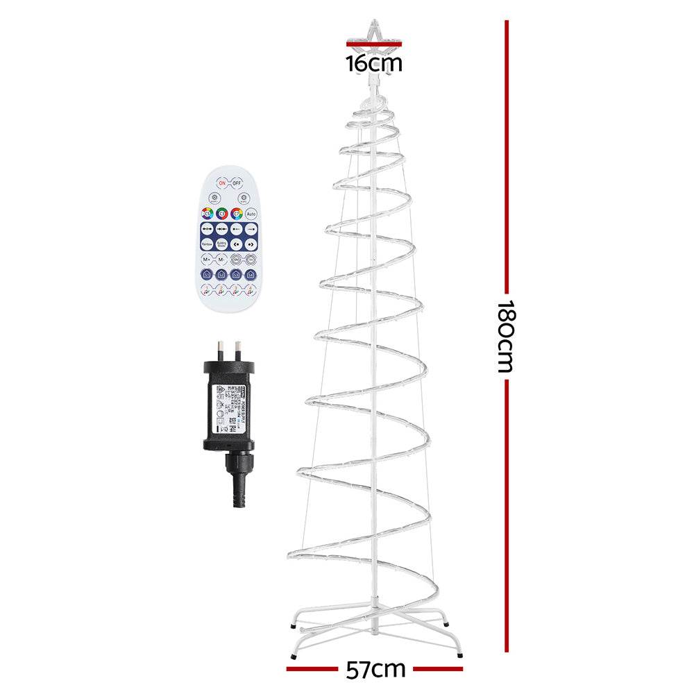 7FT LED Christmas Tree – 100 RGB Rope Lights with Remote Control