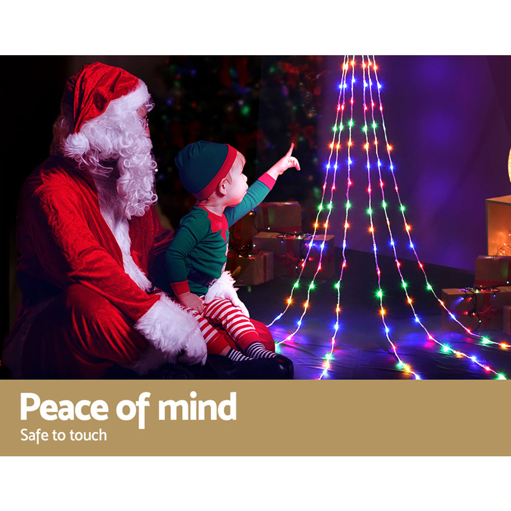 3M/5M Six-Strand Cascading Christmas Lights – Solar or Plug-In LED Display