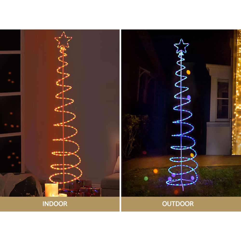 8FT Solar-Powered LED Christmas Tree – Multi-Colour Lights, 8 Modes