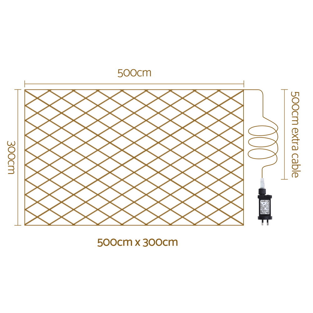 5x3M Net Lights – 600 LEDs, 8 Modes, Colourful Beads