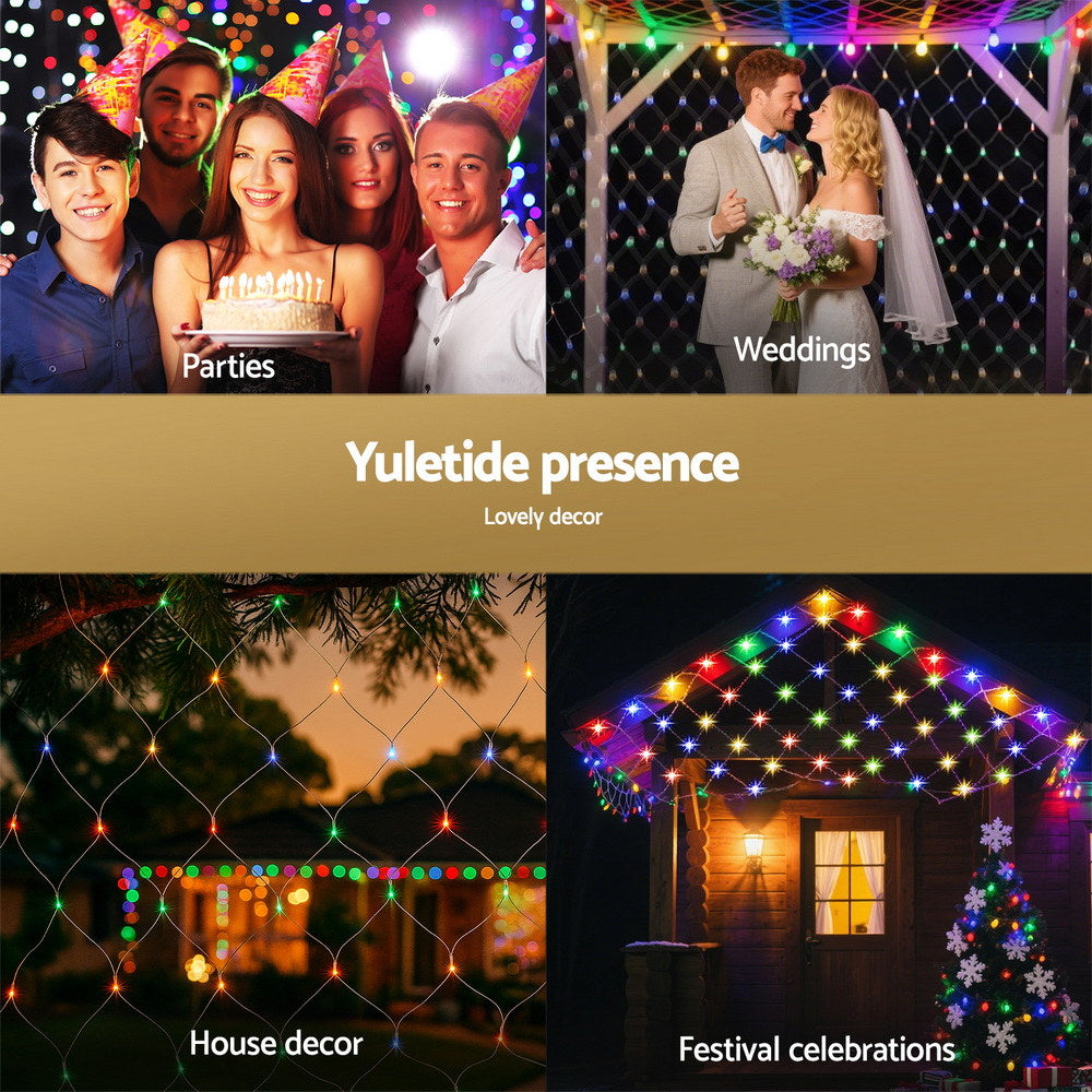 5x3M Net Lights – 600 LEDs, 8 Modes, Colourful Beads