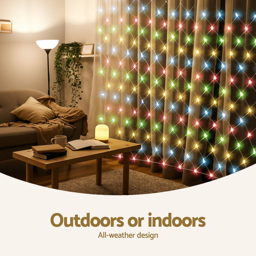 5x3M Net Lights – 600 LEDs, 8 Modes, Colourful Beads