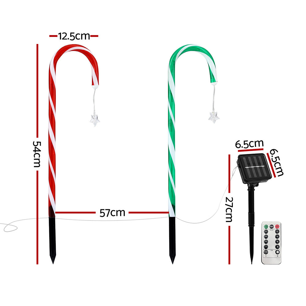 8PCS Christmas Pathway Lights – 72 LED Candy Cane Set