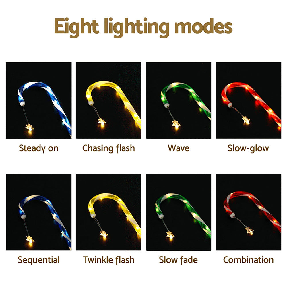 8PCS Christmas Pathway Lights – 72 LED Candy Cane Set