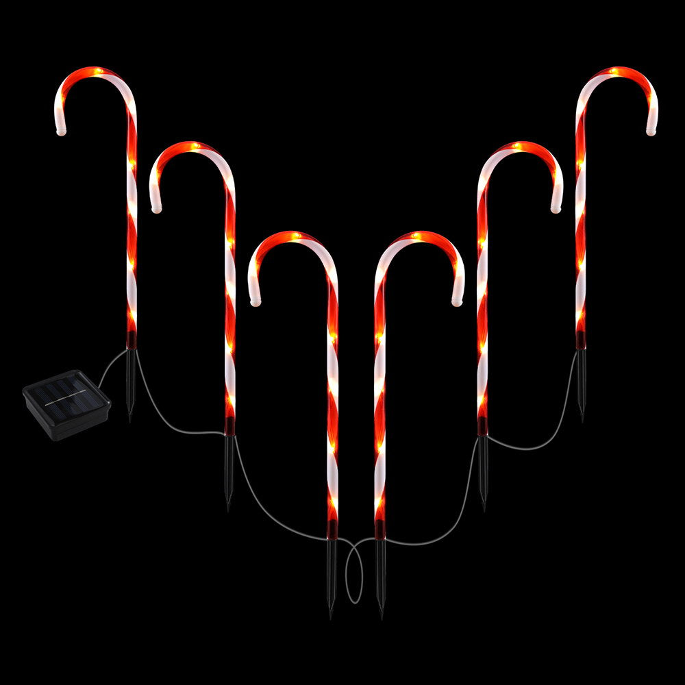 58CM Solar Candy Cane Path Lights – 6PCS Warm White LED