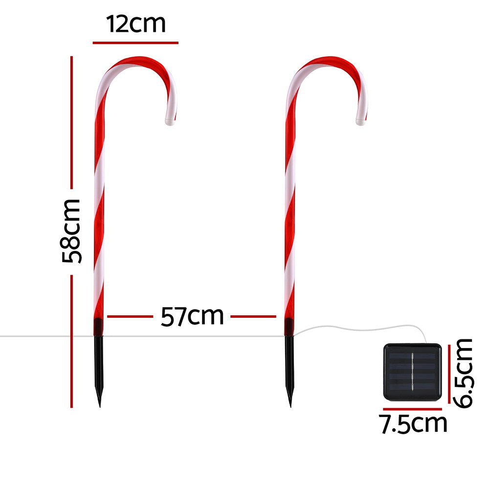 58CM Solar Candy Cane Path Lights – 6PCS Warm White LED