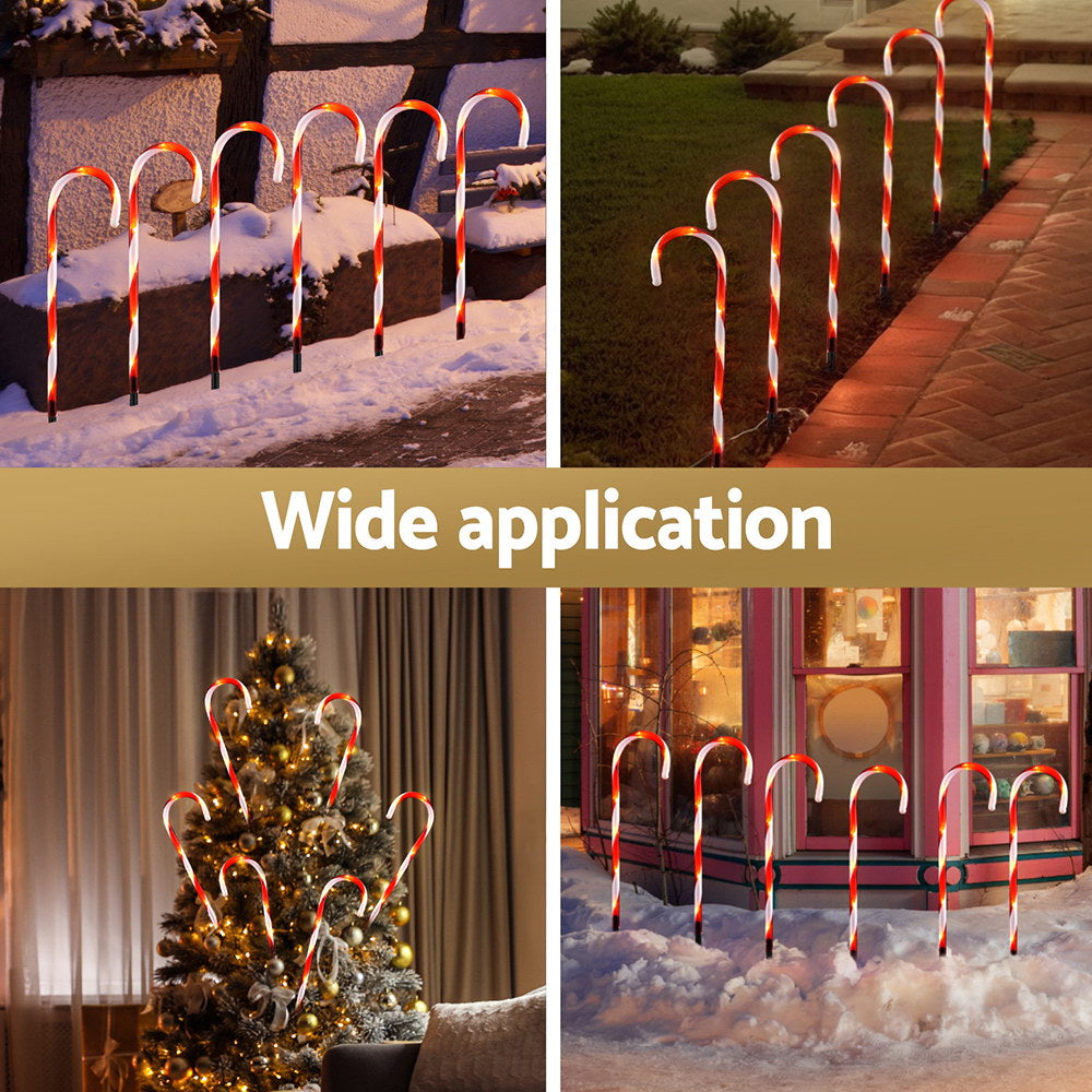 58CM Solar Candy Cane Path Lights – 6PCS Warm White LED