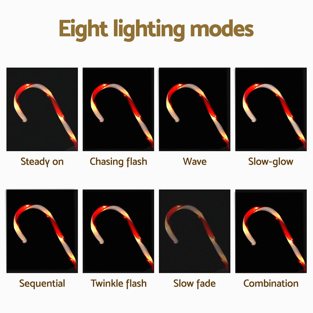 58CM Solar Candy Cane Path Lights – 6PCS Warm White LED