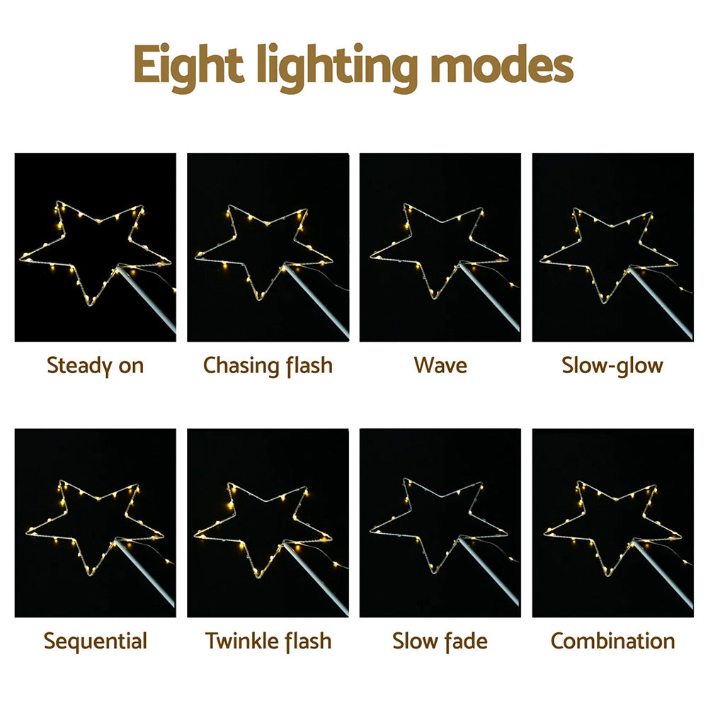 4PCS Christmas Pathway Star Lights – 144 LED Garden Set