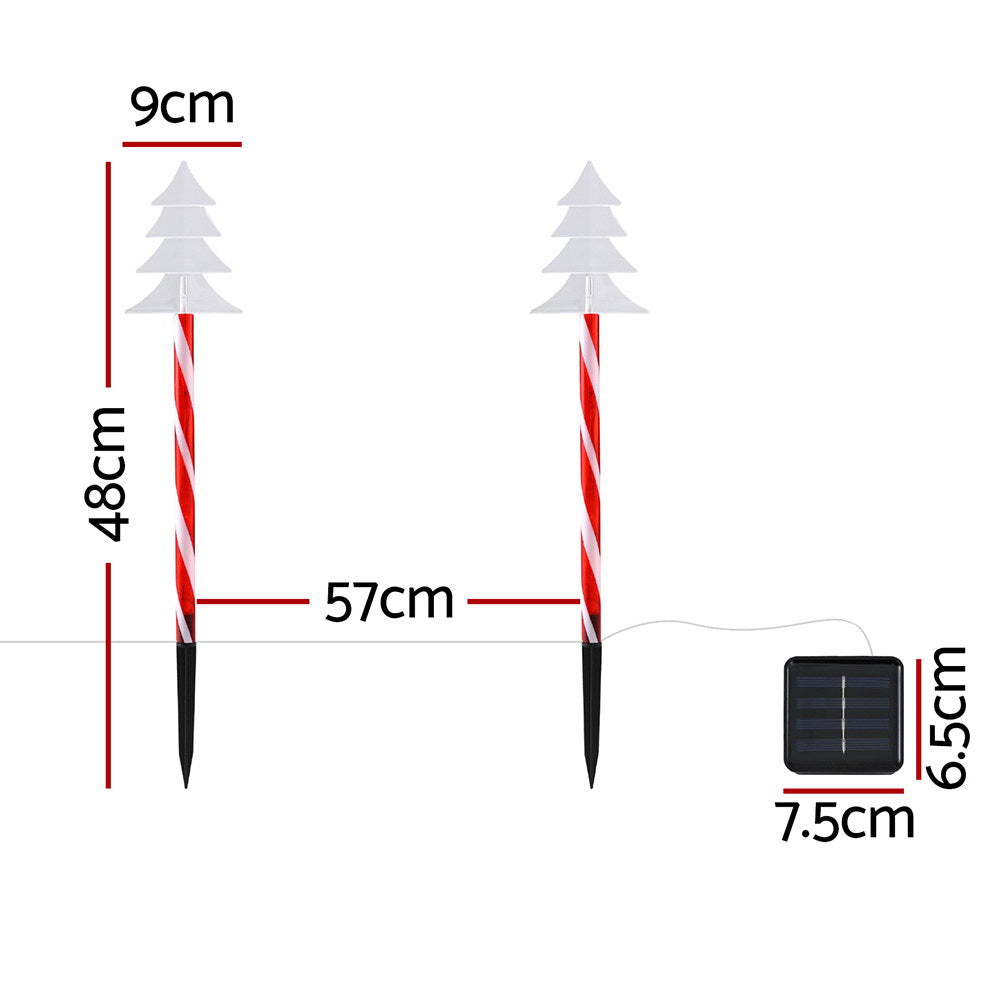 5PCS Solar Christmas Tree Path Lights – Warm White LED Stakes