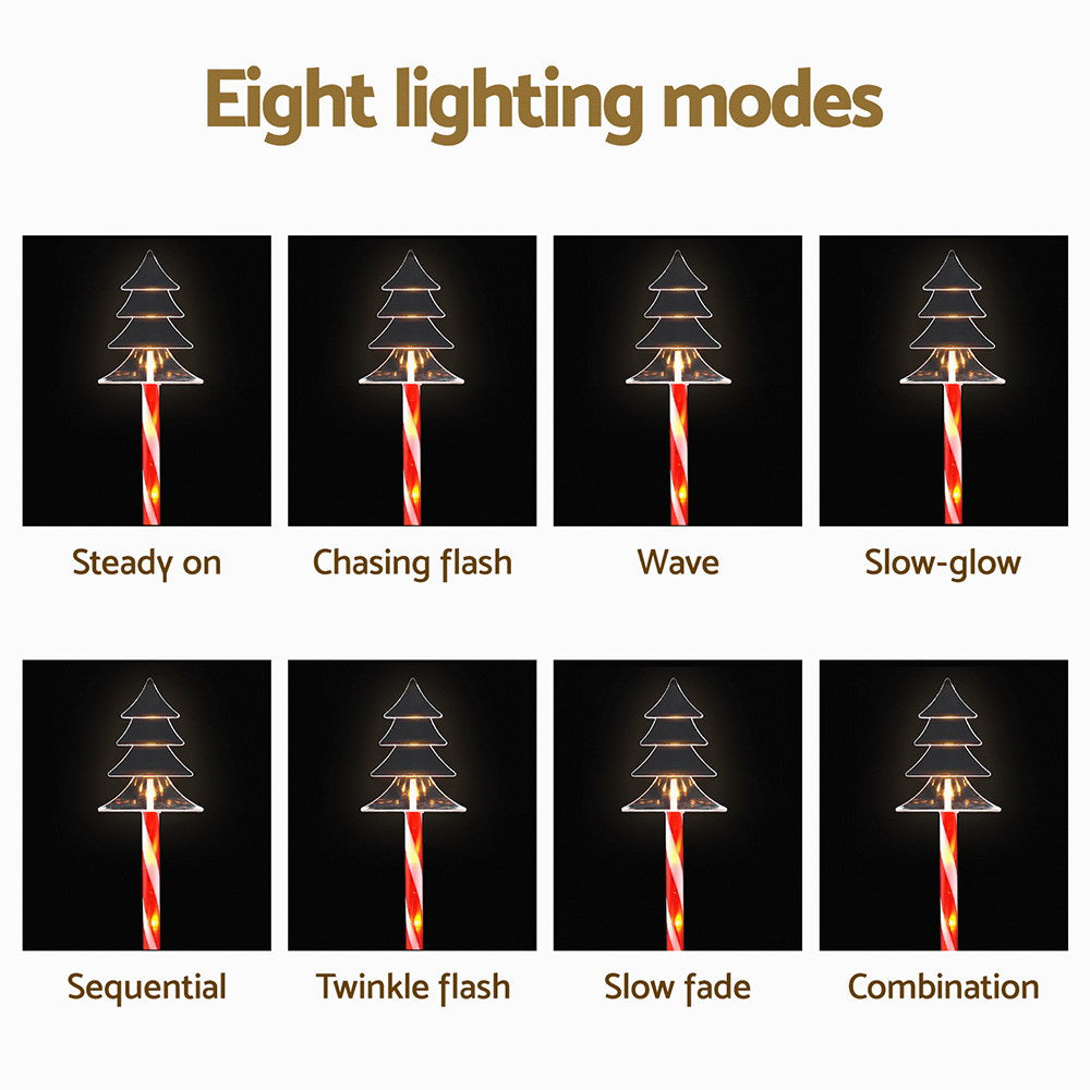 5PCS Solar Christmas Tree Path Lights – Warm White LED Stakes