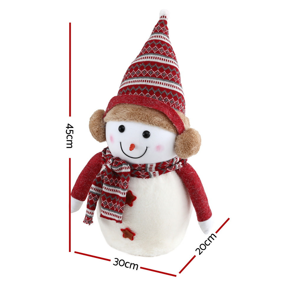 Christmas Snowman Ornament – 35cm, 45cm or 60cm Plush Handcrafted Decoration