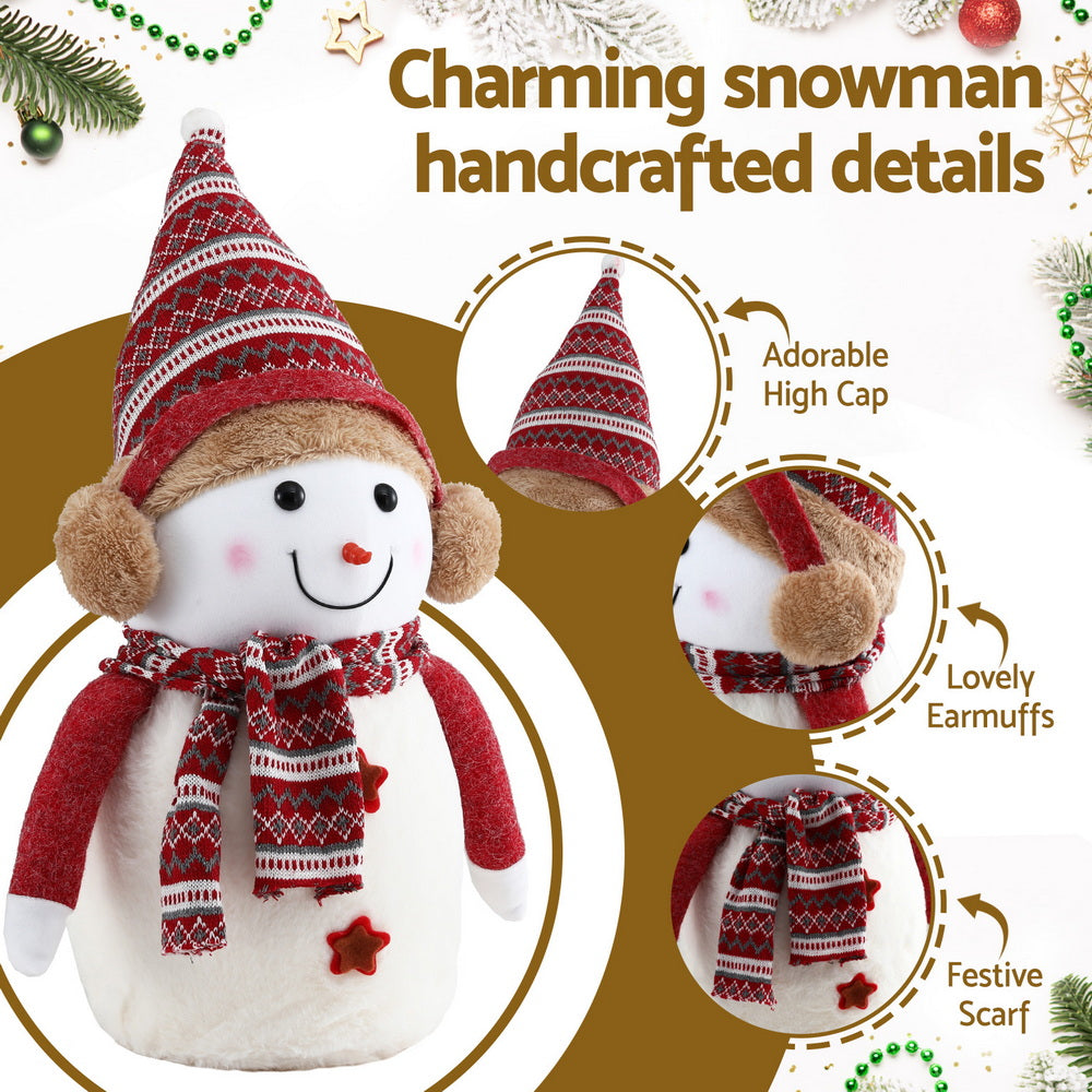 Christmas Snowman Ornament – 35cm, 45cm or 60cm Plush Handcrafted Decoration