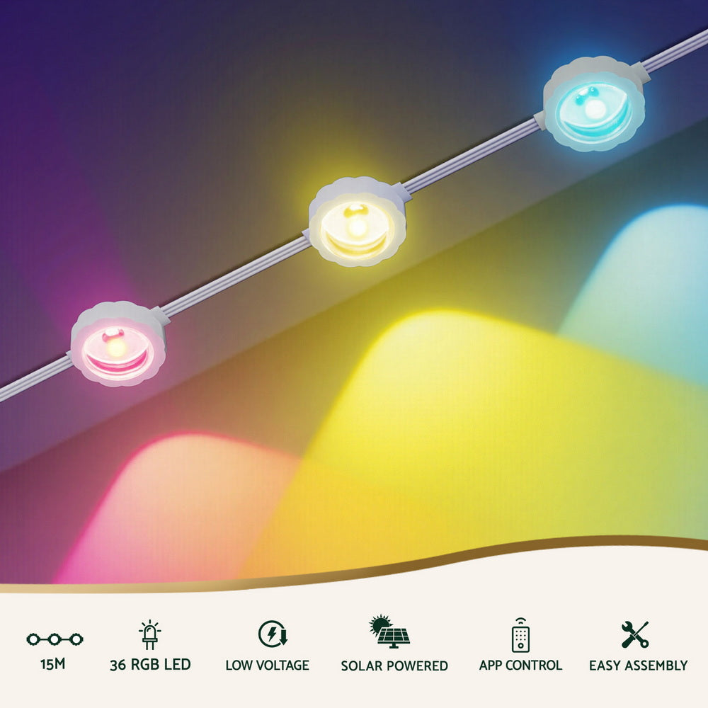 15M Permanent Eaves Christmas Lights – 36 Multicolour LEDs