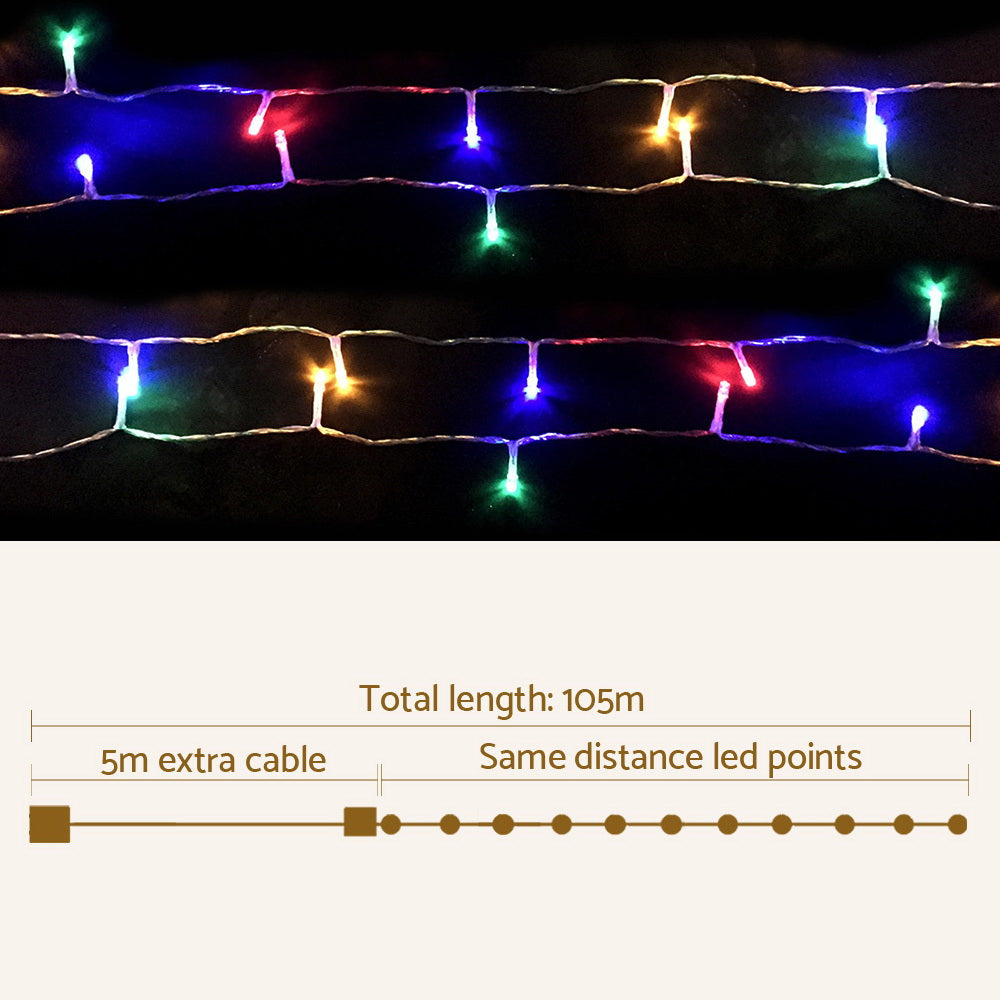 100M LED String Lights – 500 Bulbs, Multi/Warm/Cool White