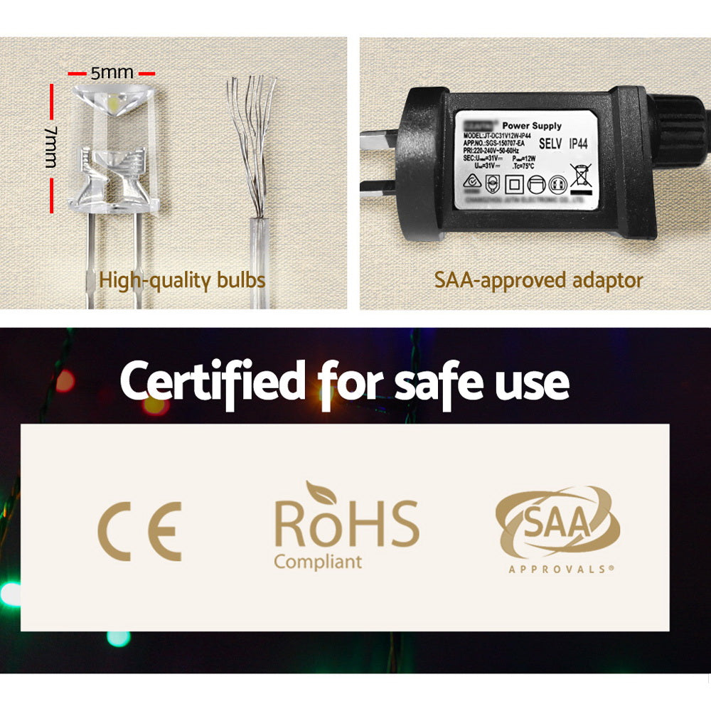 50M Christmas String Lights – 500 Multi-Colour LED Fairy Lights